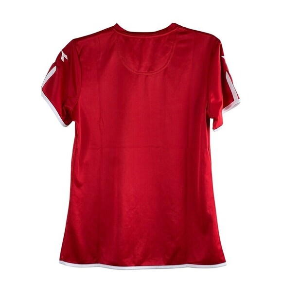 Diadora DiaDry Short Sleeve Women's Athletic Soccer Running Jersey Red White S - Picture 5 of 10